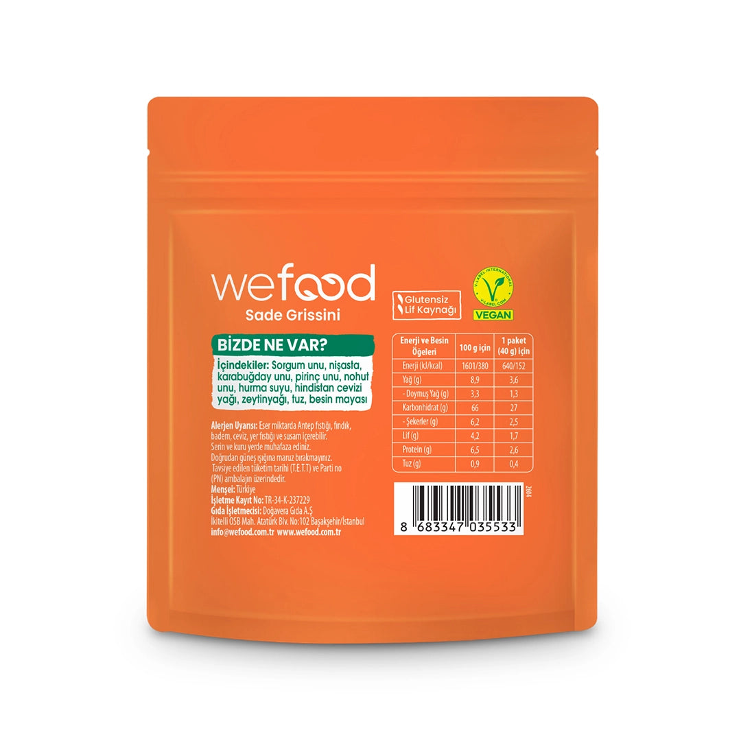 Wefood Glutensiz Grissini Sade 40 g 5'li