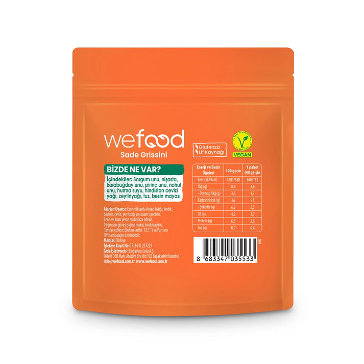 Wefood Glutensiz Grissini Sade 40 g 5'li