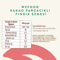 Wefood Kakao Parçacıklı Hurmalı Fındık Ezmesi 200 gr 3'lü