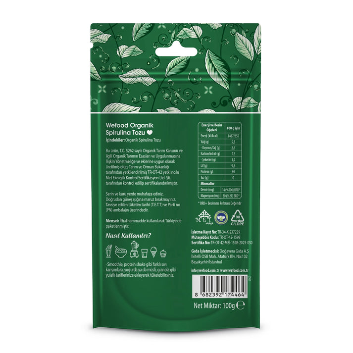 Wefood Organik Spirulina Tozu 100 gr