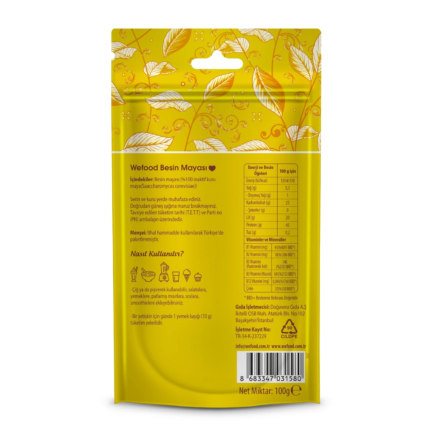 Wefood Besin Mayası 100 gr