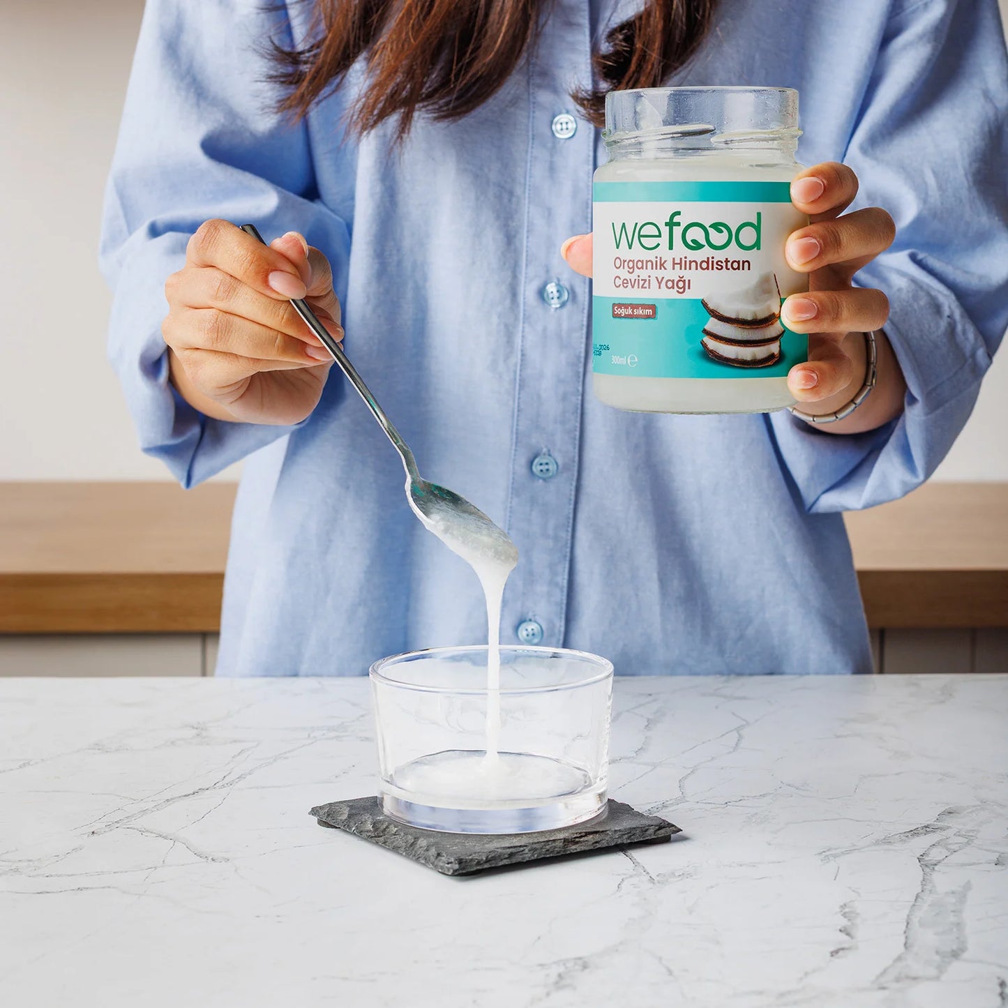 Wefood Organik Hindistan Cevizi Yağı 300 ml (Soğuk Sıkım)