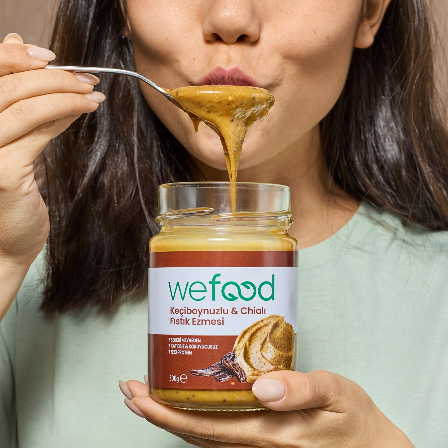 Wefood Keçiboynuzlu & Chialı Fıstık Ezmesi 300 g