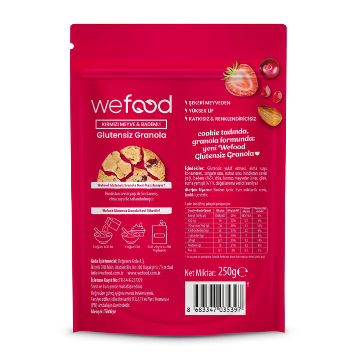 Wefood Glutensiz Granola Kırmızı Meyve & Bademli 250 gr