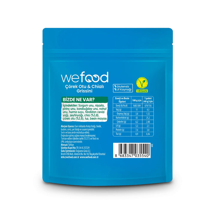 Wefood Glutensiz Grissini Çörekotu & Chia 40 g 3'lü
