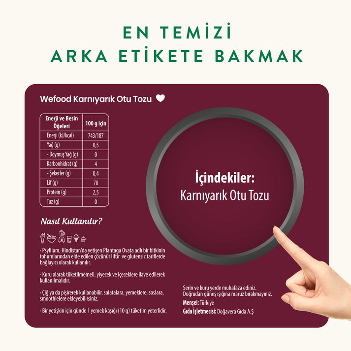 Wefood  Karnıyarık Otu (Psyllium) Tozu 200 gr