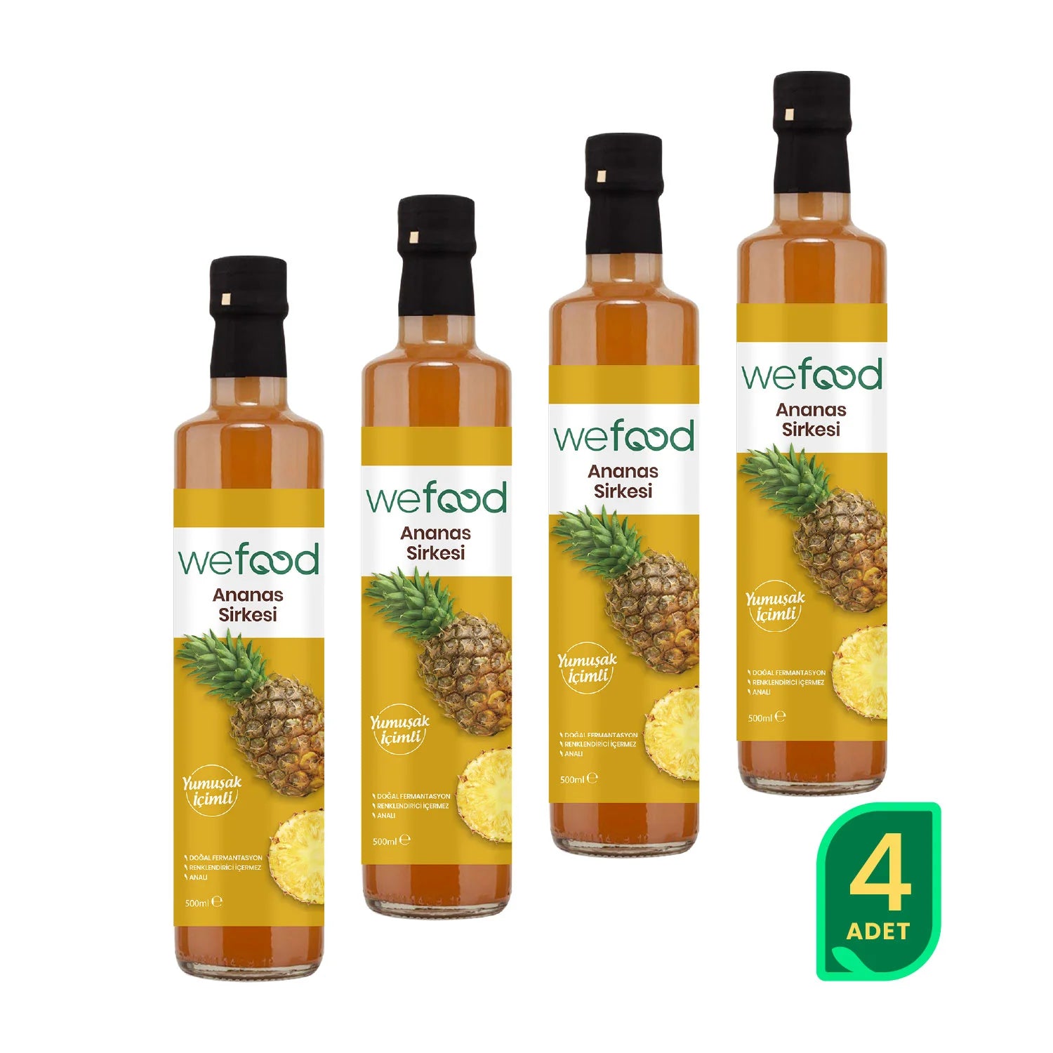 Wefood Ananas Sirkesi 500 ml 4'lü