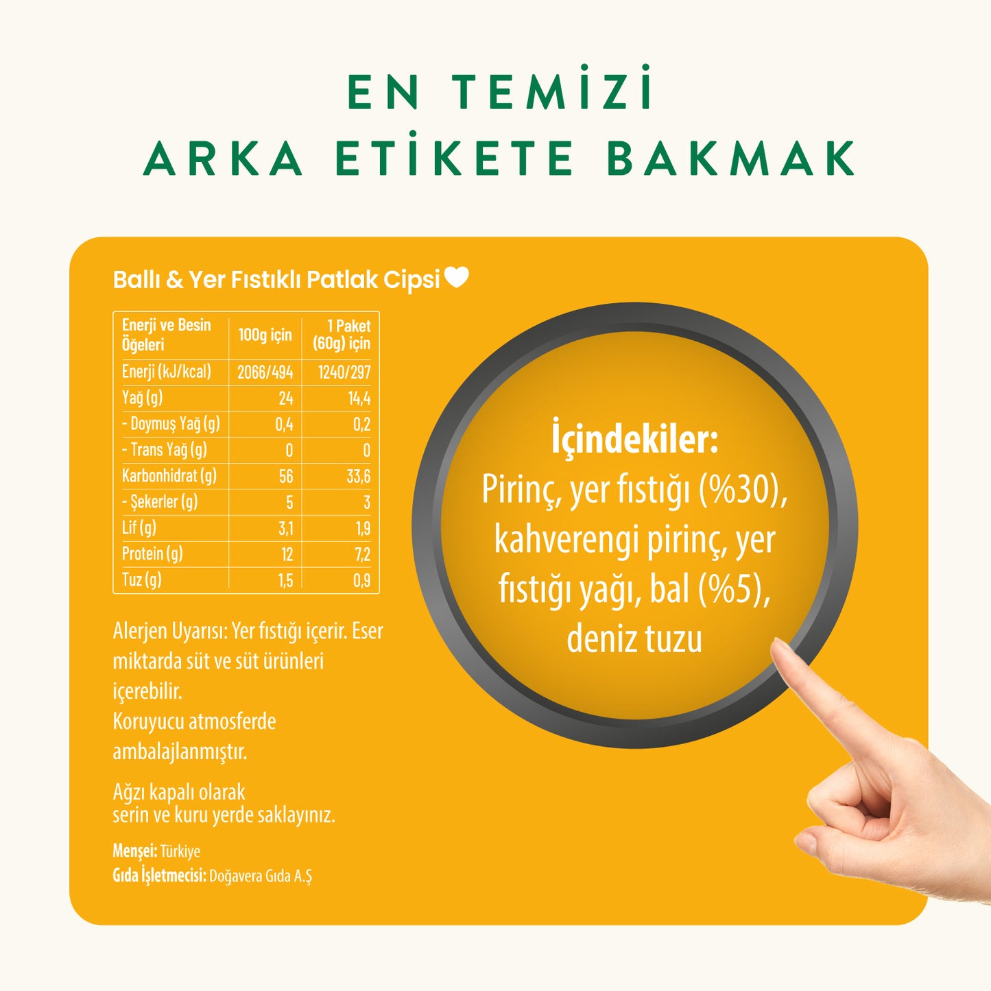 Wefood Ballı & Yer Fıstıklı Patlak Cipsi 60 g 15'li