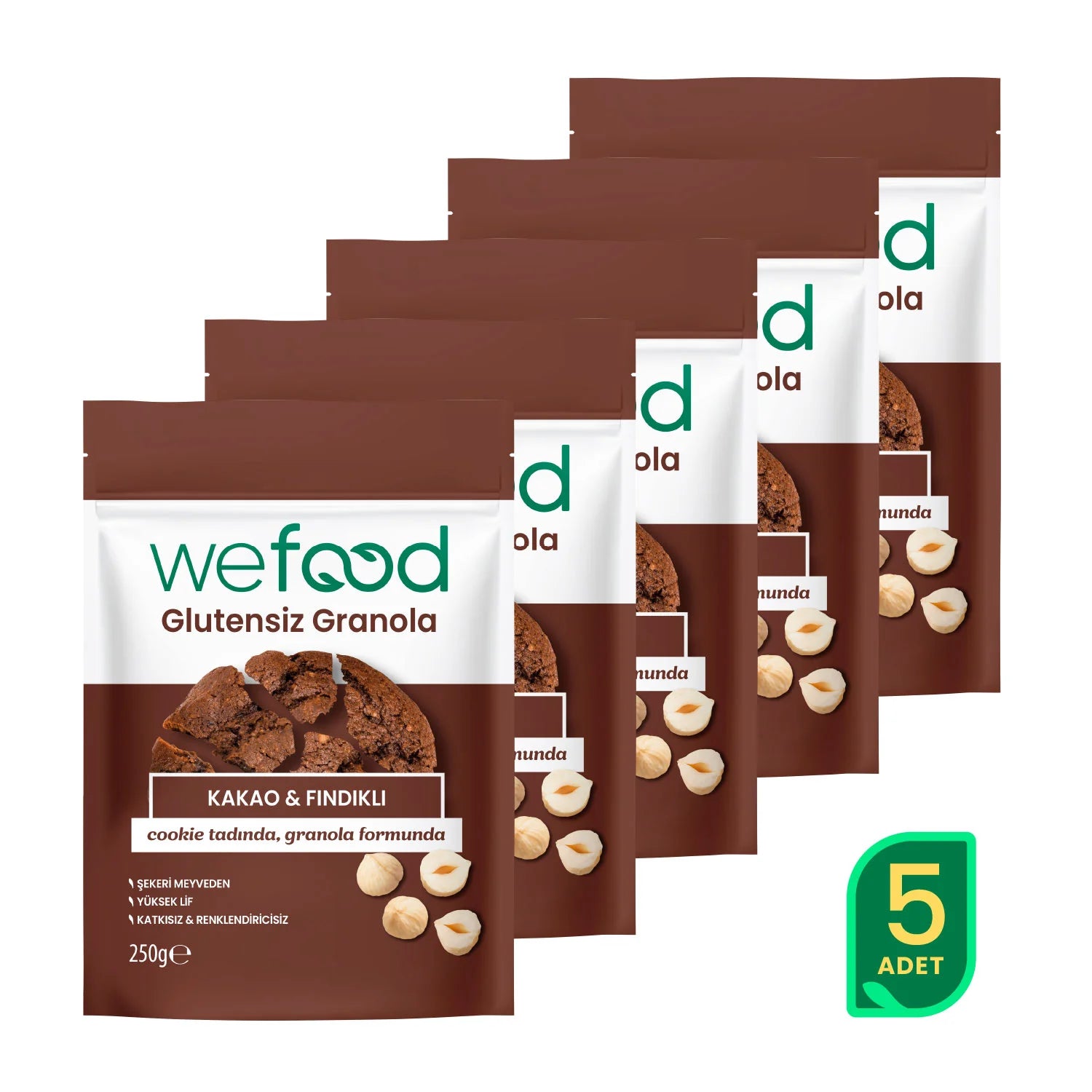 Glutensiz Granola Kakao & Fındıklı 250 gr 5'li