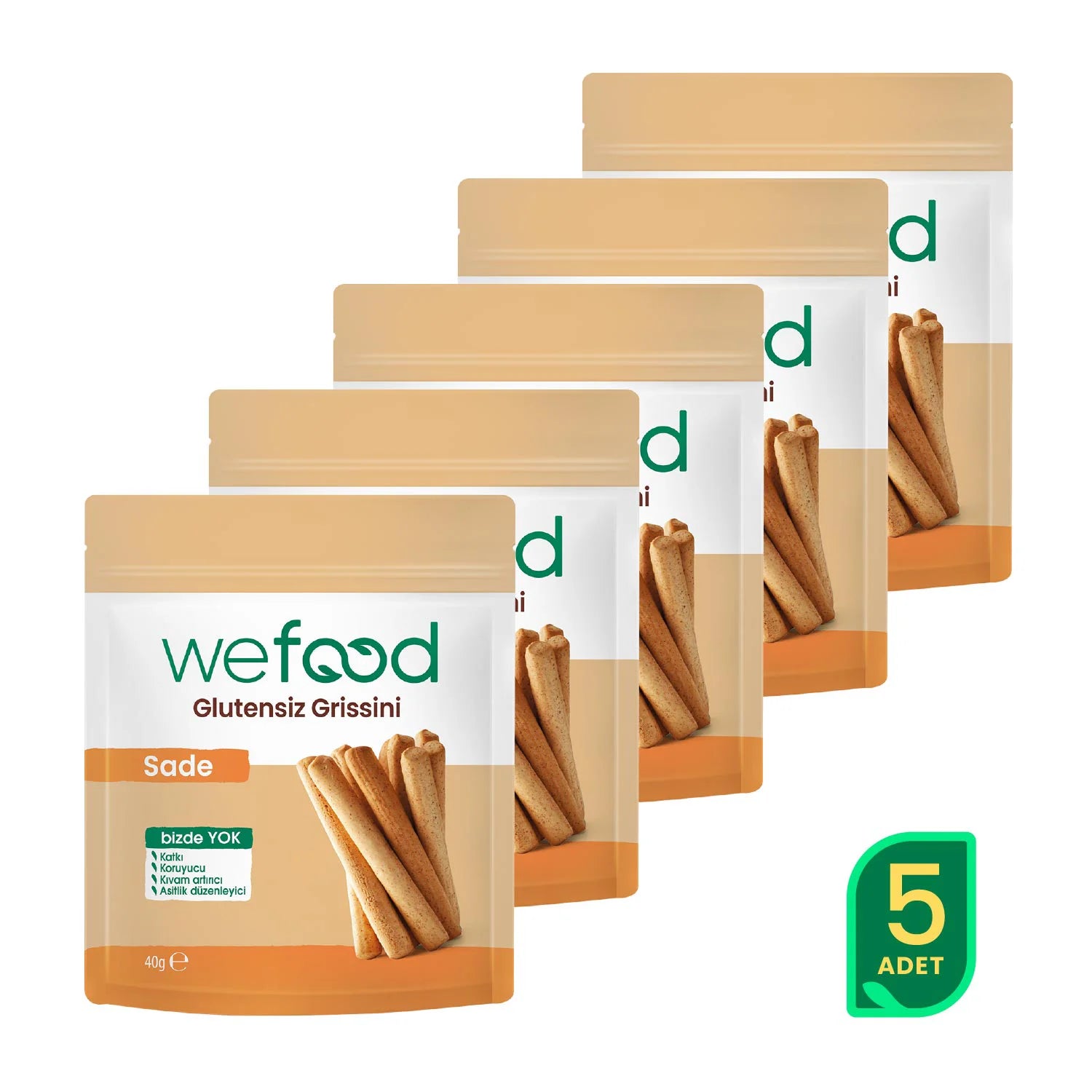 Wefood Glutensiz Grissini Sade 40 g 5'li