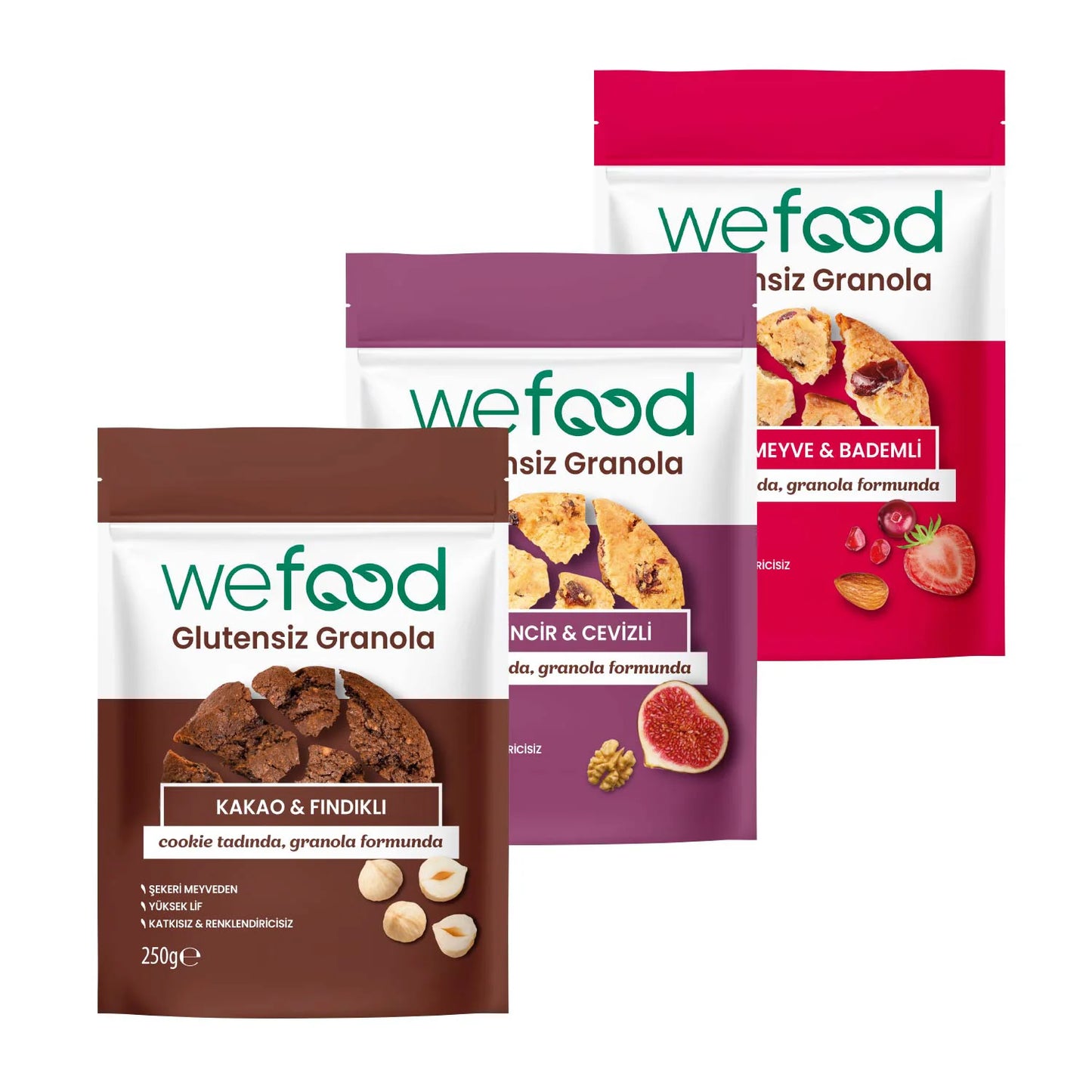 Wefood Glutensiz Granola Deneme Paketi 250 g x3 Adet