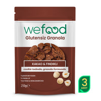 Wefood Glutensiz Granola Kakao & Fındıklı 250 gr 3'lü
