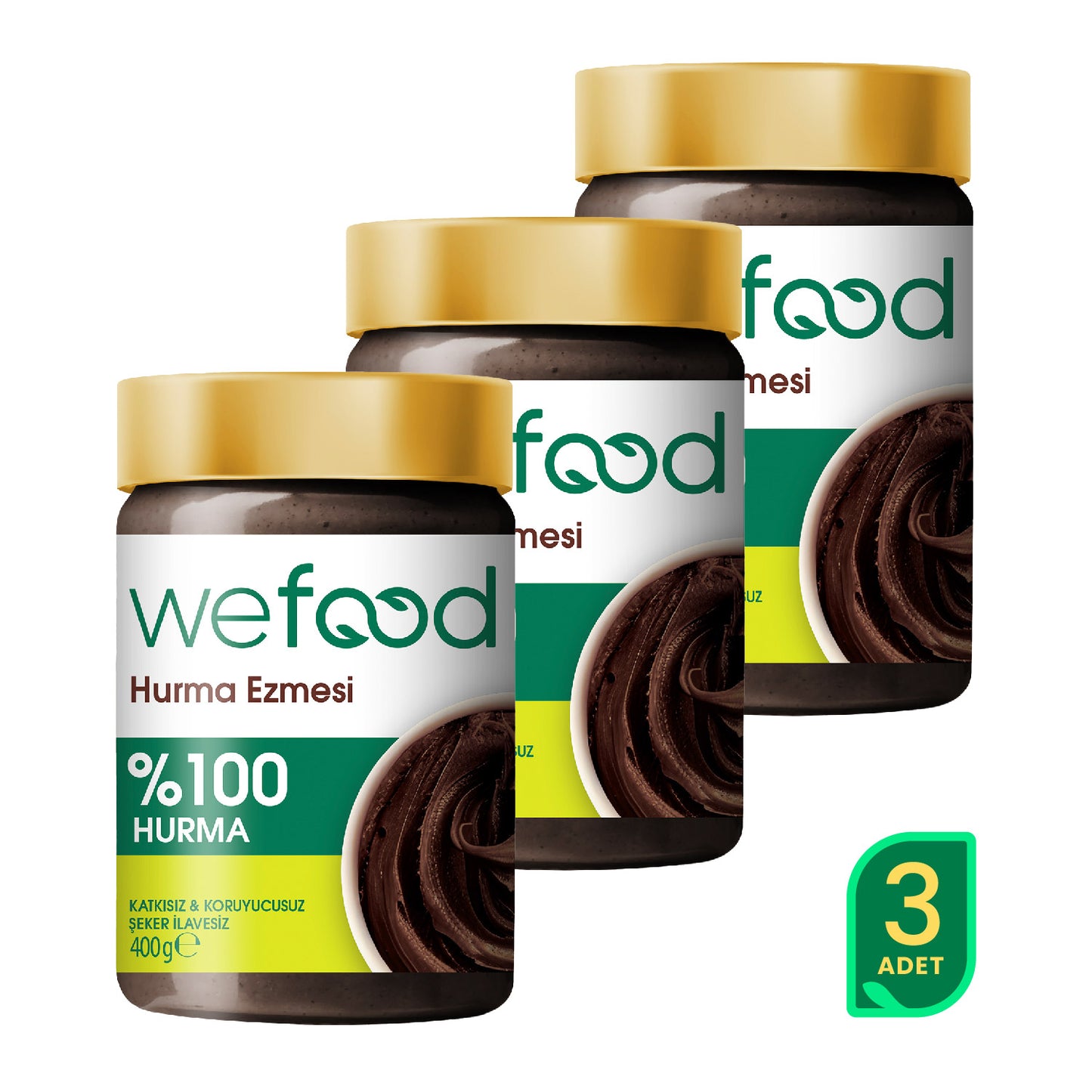 Wefood %100 Sade Hurma Ezmesi 400 gr 3'lü