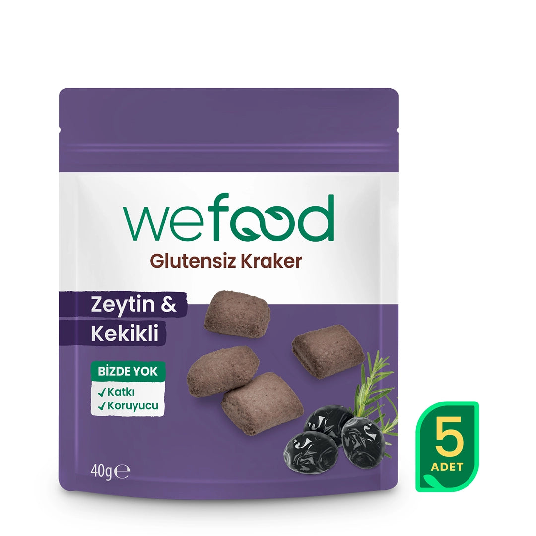 Wefood Glutensiz Zeytinli & Kekikli Kraker 40 g 5'li