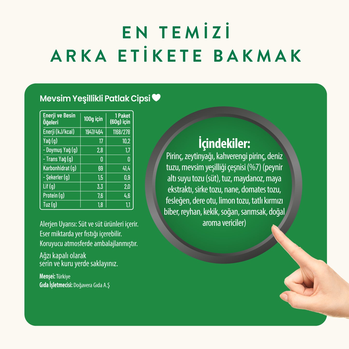 Wefood Mevsim Yeşillikli Patlak Cipsi 60 g 15'li