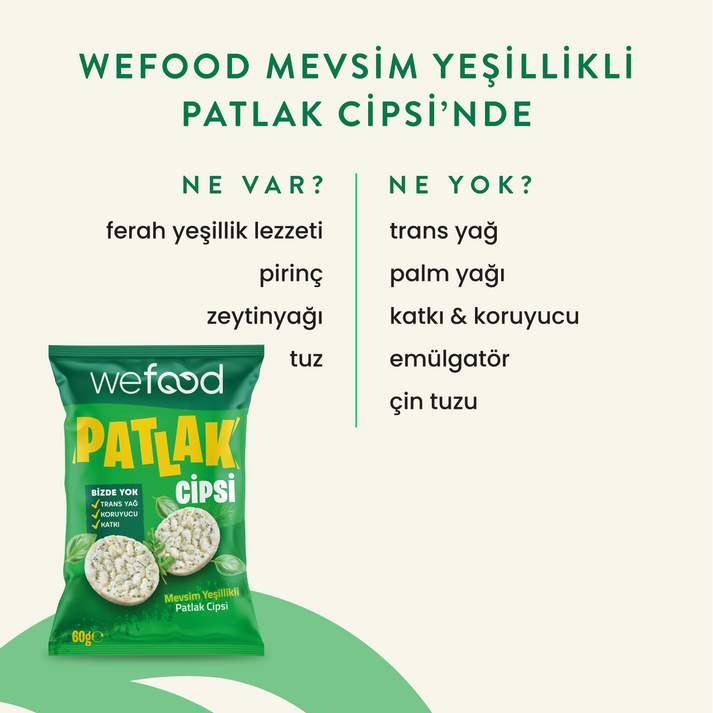 Wefood Mevsim Yeşillikli Patlak Cipsi 60 g 15'li