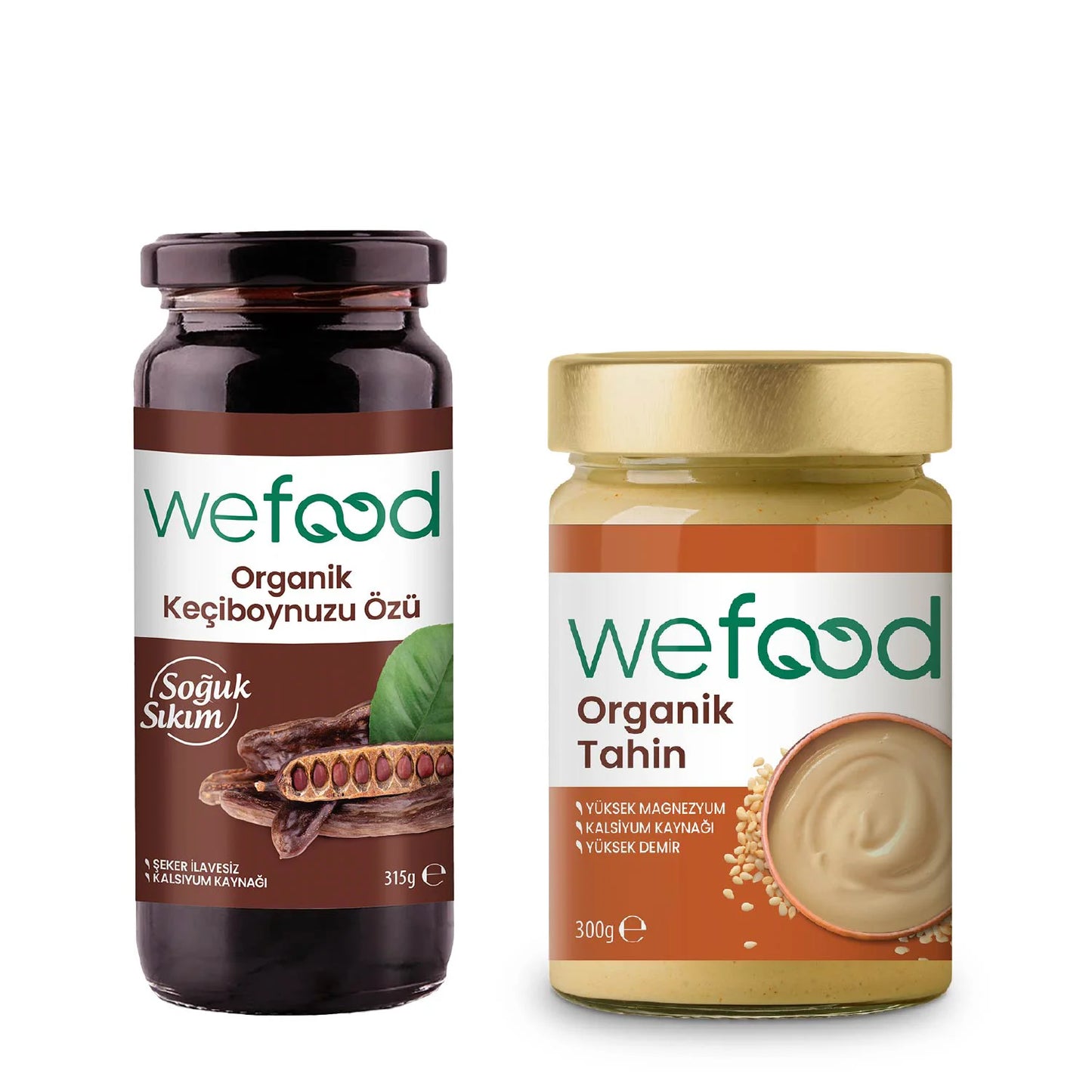 Wefood Organik Tahin 300 gr  + Wefood Organik Keçiboynuzu Özü 315 gr