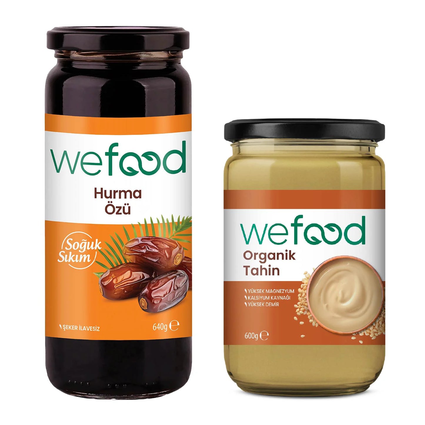 Wefood Organik Tahin 600 gr + Wefood  Hurma Özü 640 gr