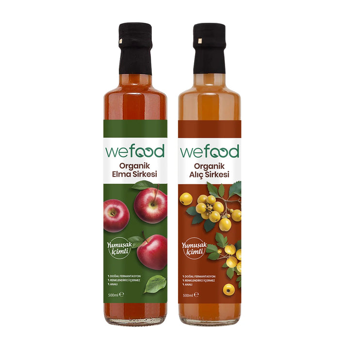 Wefood Organik Alıç Sirkesi 500 ml + Wefood Organik Elma Sirkesi 500 ml
