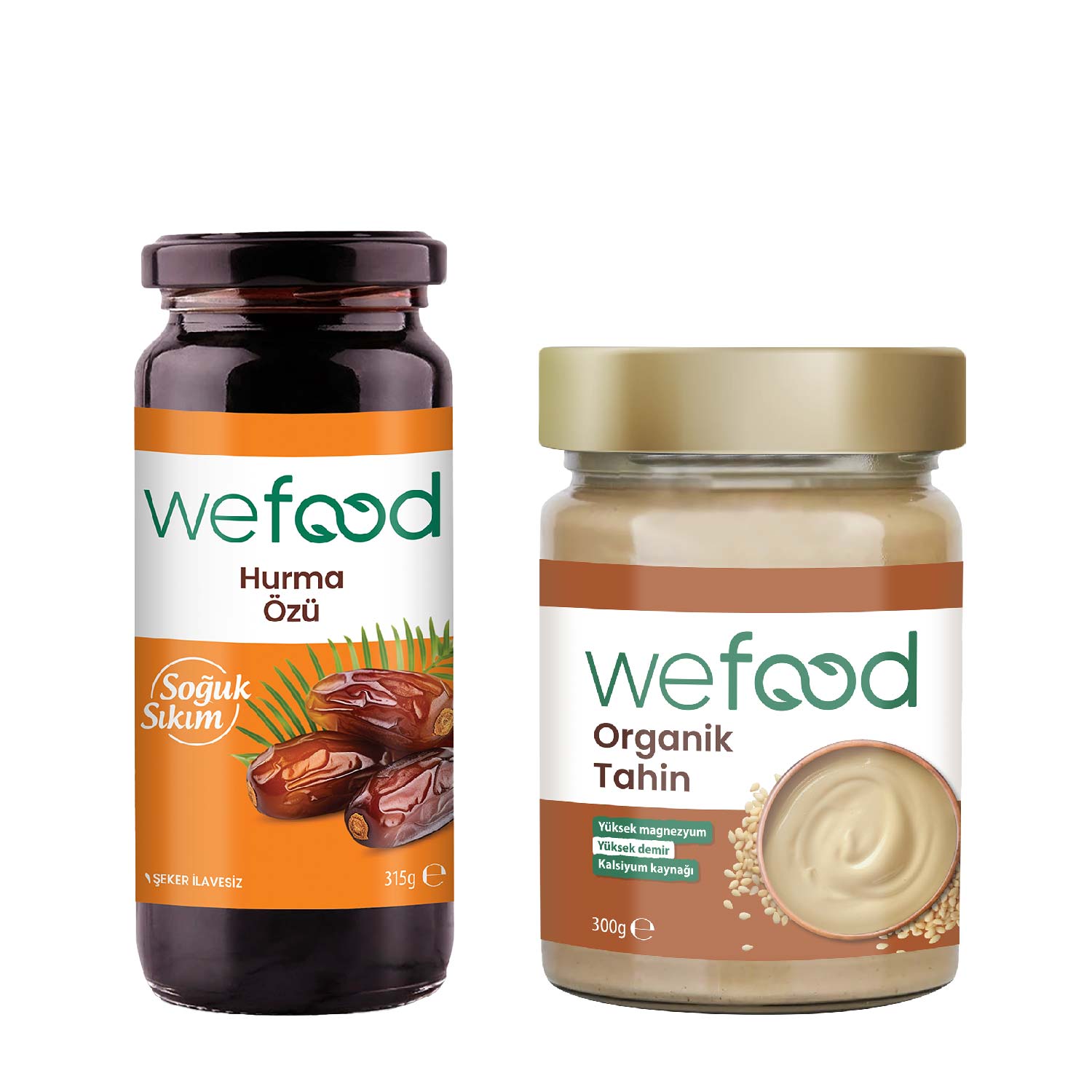 Wefood Organik Tahin 300 gr + Wefood Hurma Özü 315 gr