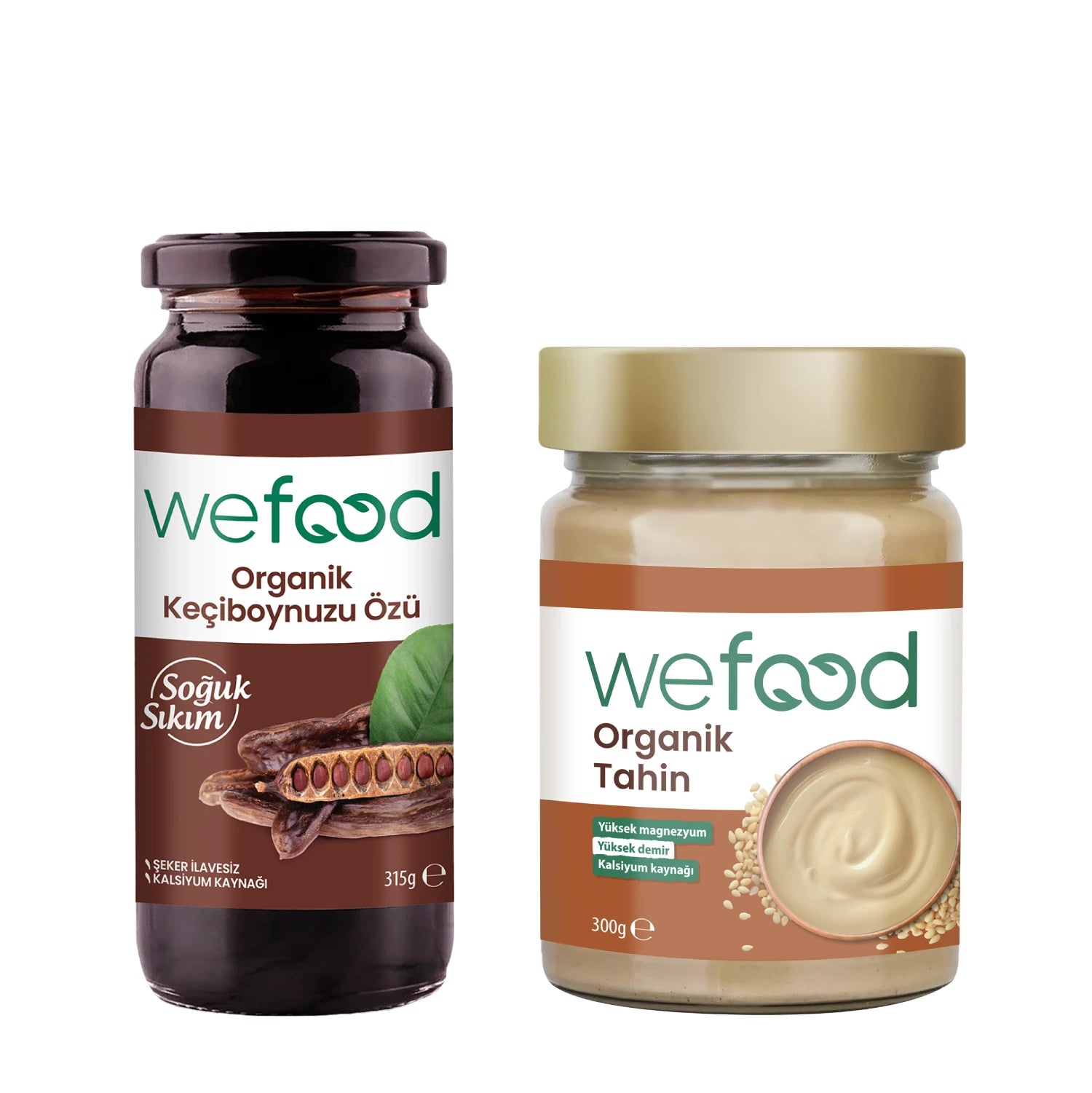 Wefood Organik Tahin 300 gr  + Wefood Organik Keçiboynuzu Özü 315 gr