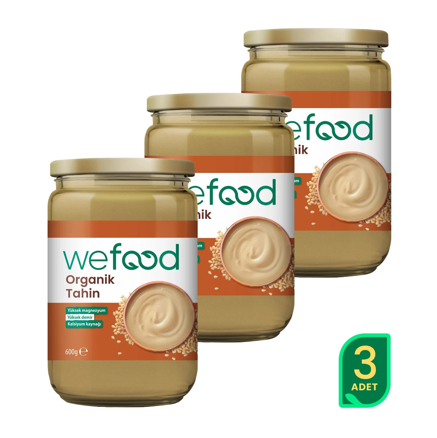Wefood Organik Tahin 600 gr 3'lü