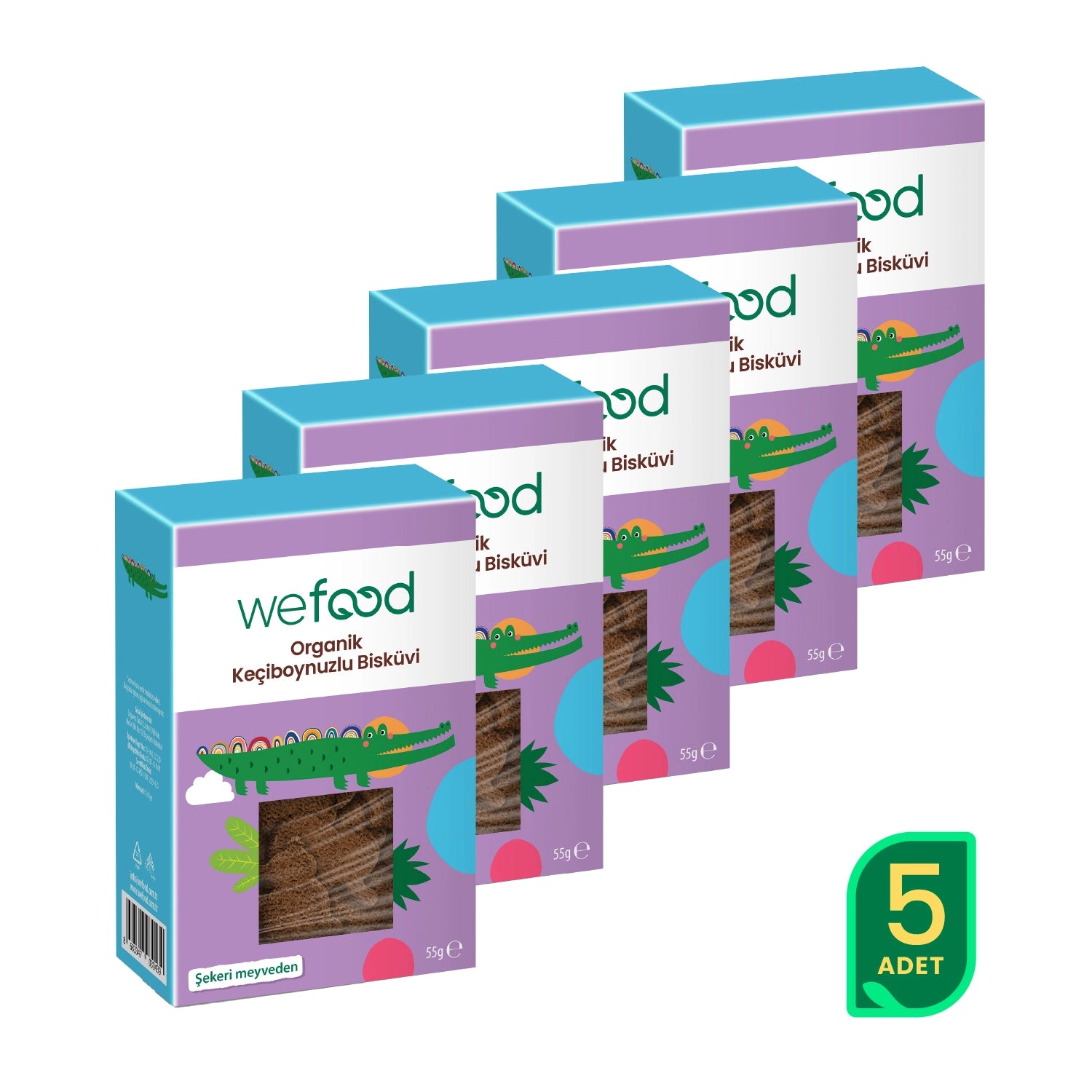Wefood Kids Organik Keçiboynuzlu Bisküvi 55 gr 5'li