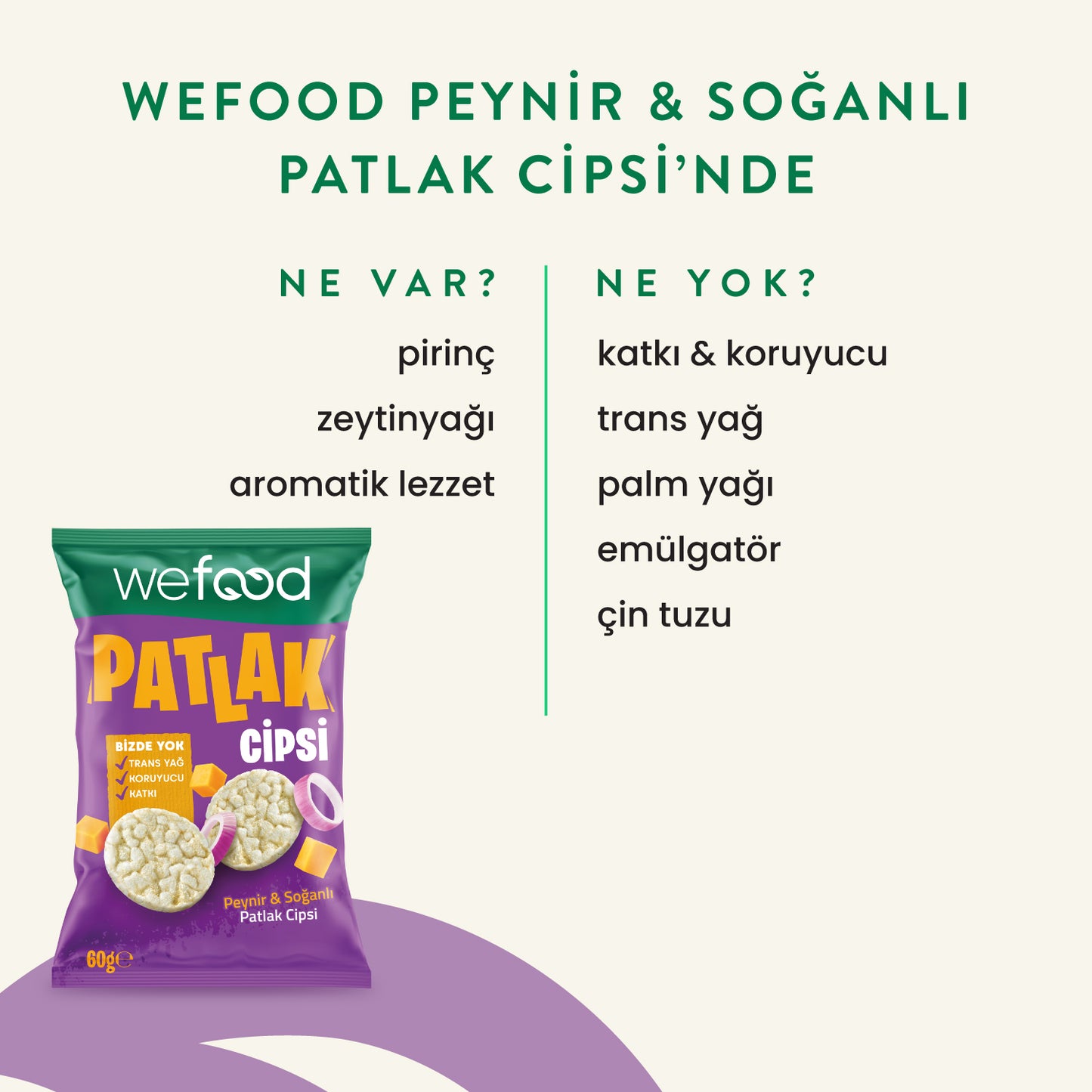 Wefood Peynir & Soğanlı Patlak Cipsi 60 g 15'li