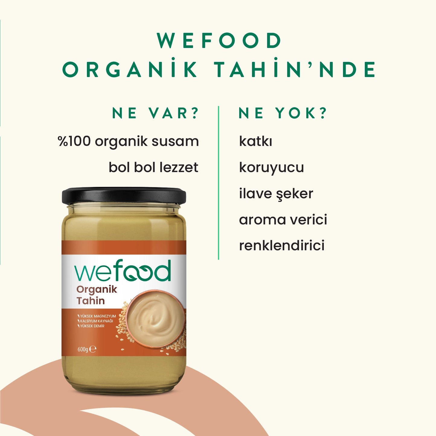Wefood Organik Tahin 600 gr 3'lü