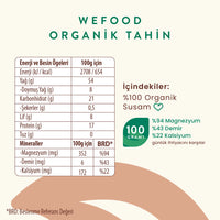 Wefood Organik Tahin 600 gr 3'lü