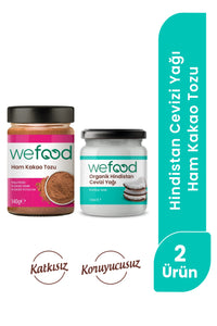 Wefood  Organik Hindistan Cevizi Yağı 150  ml + Wefood Ham Kakao Tozu 140 gr