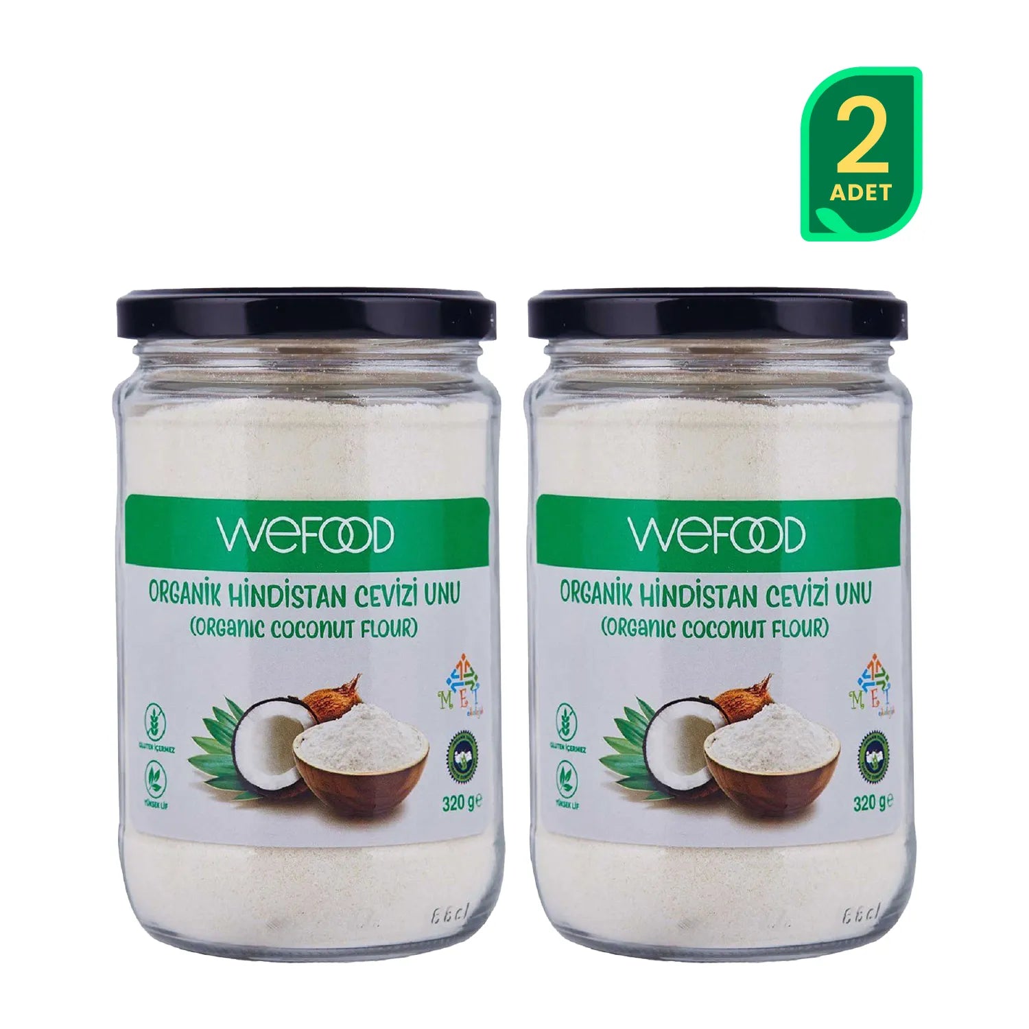 Wefood Organik Hindistan Cevizi Unu 320 gr 2'li