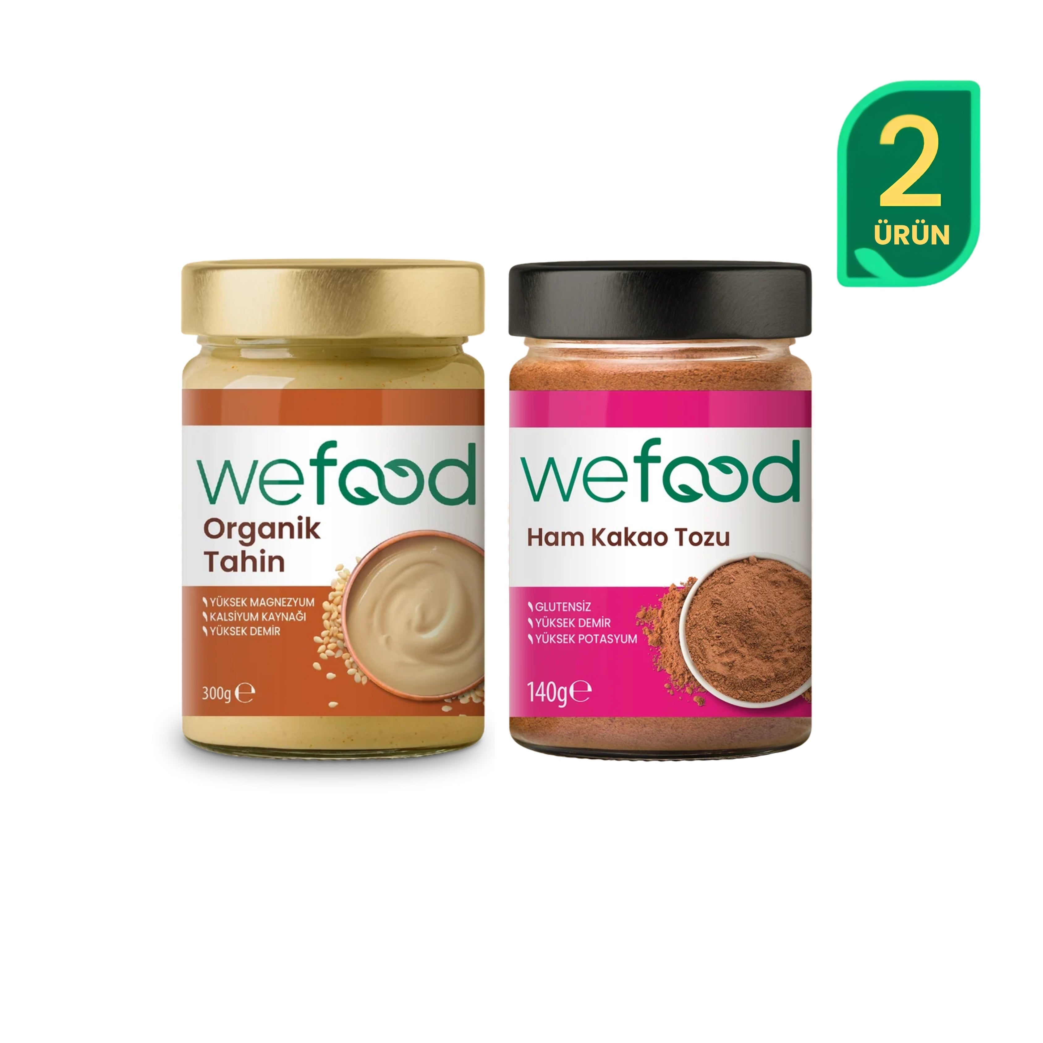 Wefood Ham Kakao Tozu 140 gr + Wefood Organik Tahin 300 gr