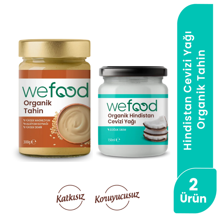 Wefood Organik Hindistan Cevizi Yağı 150 ml + Wefood Organik Tahin 300 gr