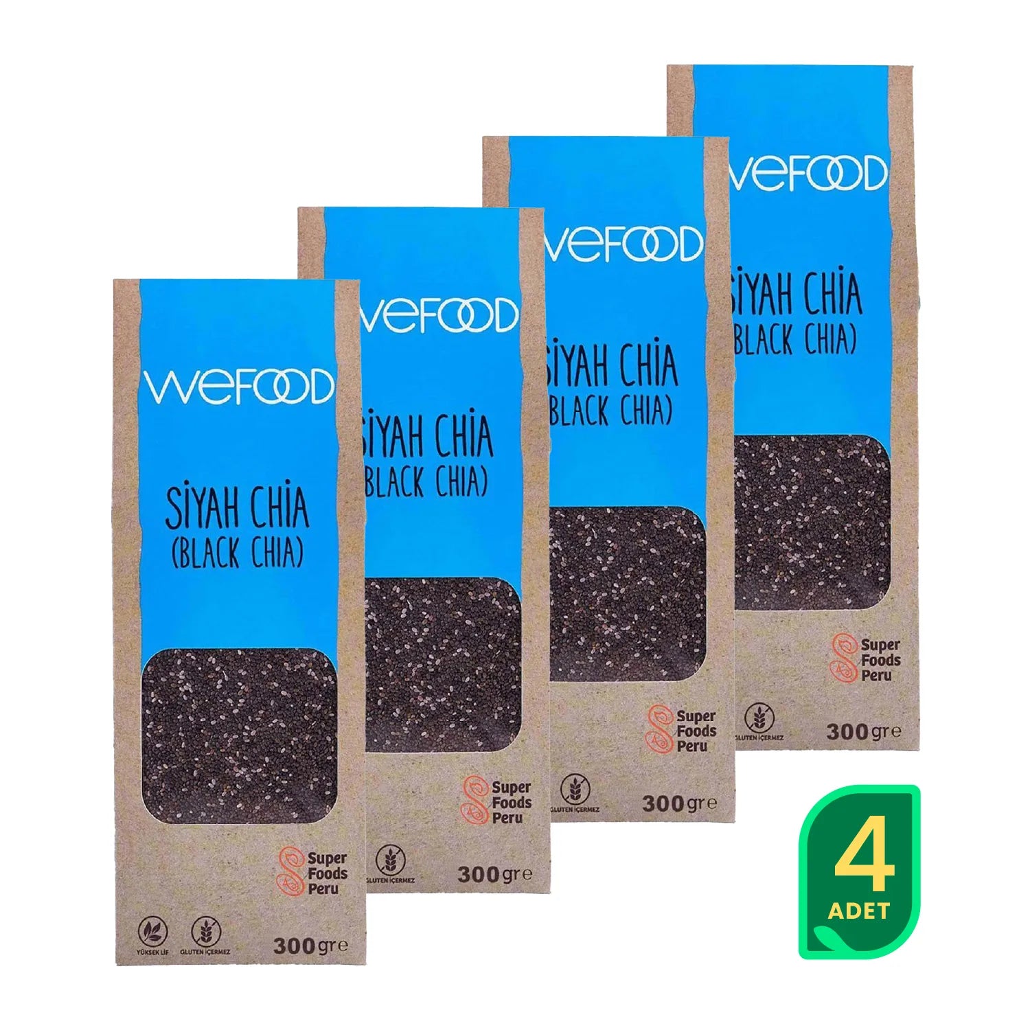 Wefood Siyah Chia 300 gr 4'lü