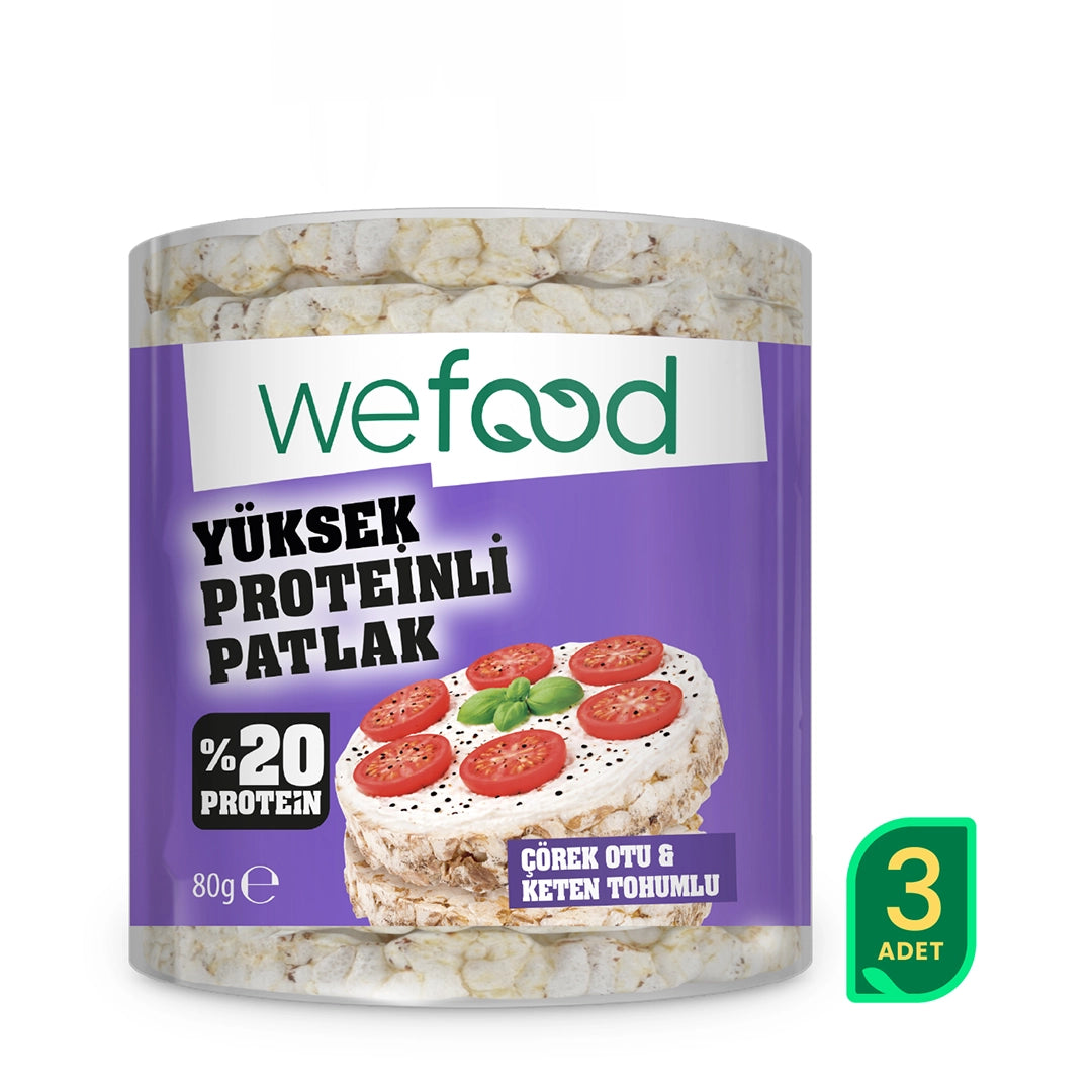 Wefood Çörek Otlu Protein Patlak 80 g 3'lü