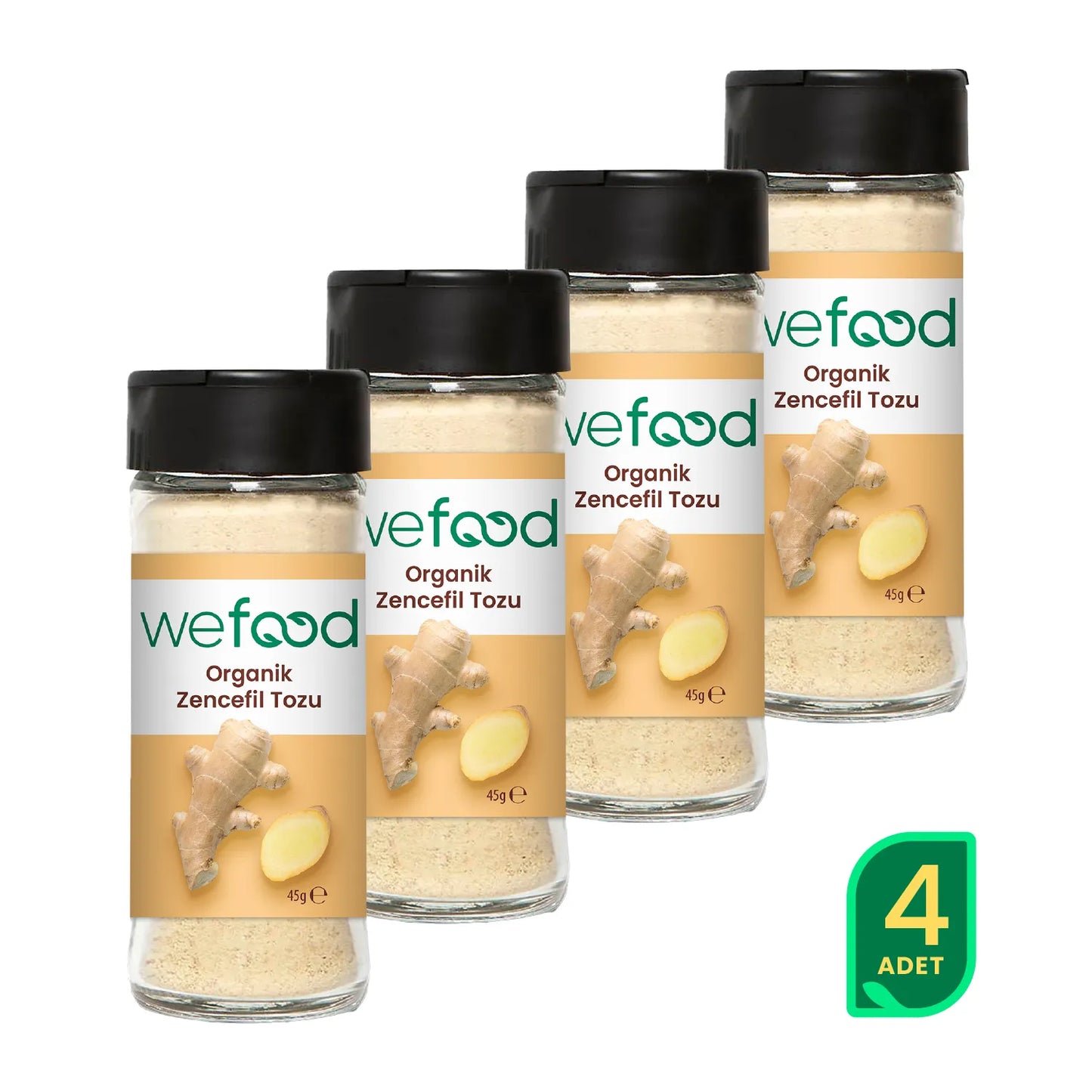 Wefood Organik Zencefil Tozu 45 gr 4'lü