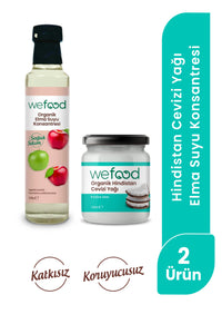 Wefood Organik Hindistan Cevizi Yağı 150 ml + Wefood Organik Elma Suyu Konsantresi 340 ml