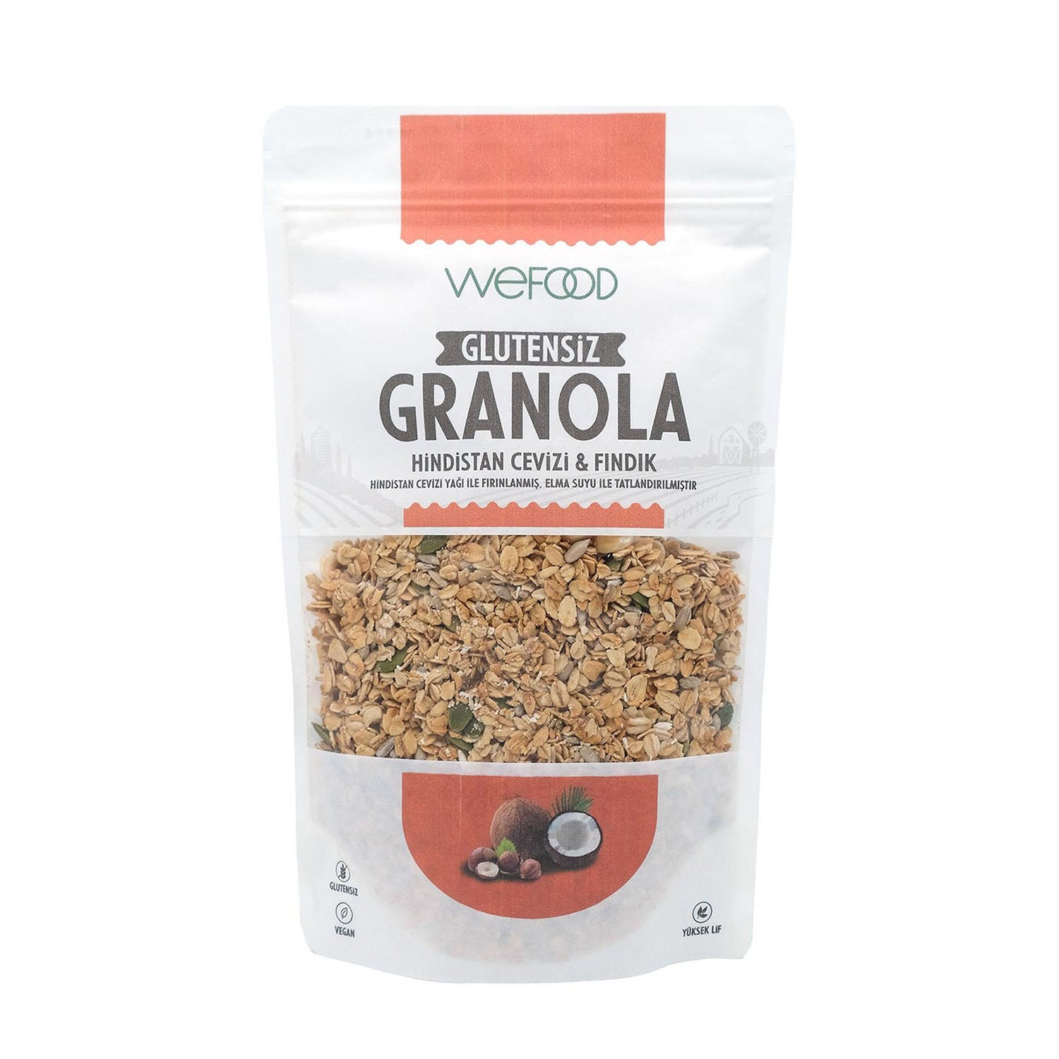 Wefood Glutensiz Granola Hindistan Cevizi & Fındık 250 gr 3'lü