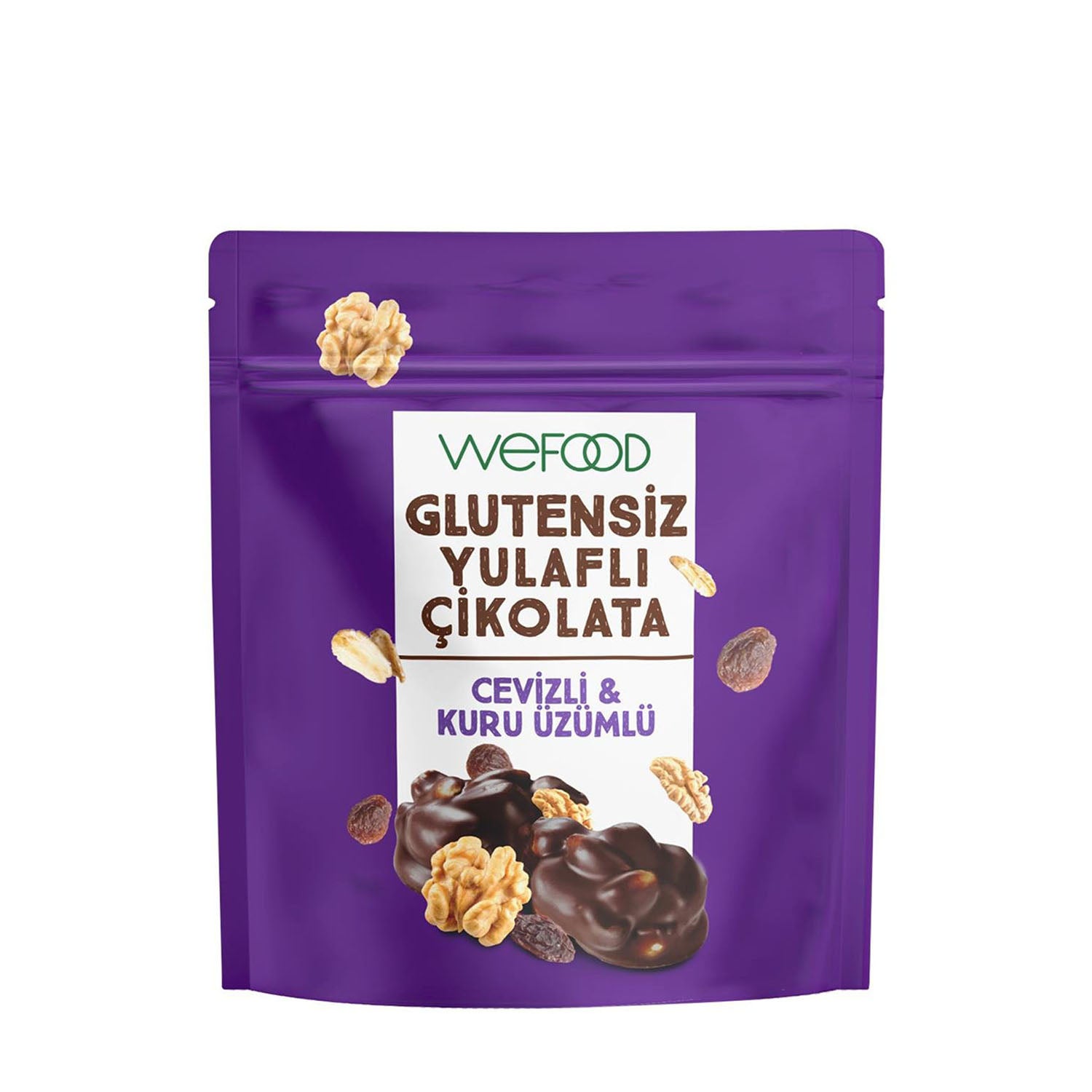 Wefood Glutensiz Yulaflı Çikolata Cevizli &  Kuru Üzümlü 40 gr