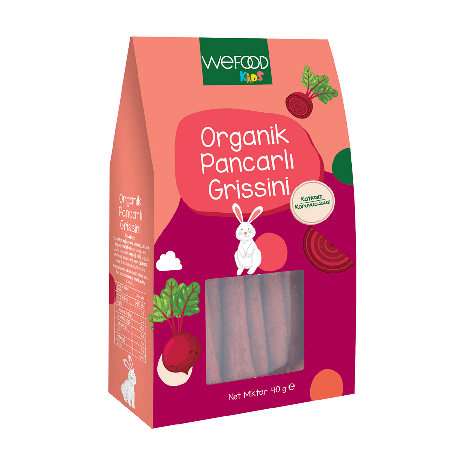 Wefood Kids Organik Pancarlı Grissini 40 gr 3'lü