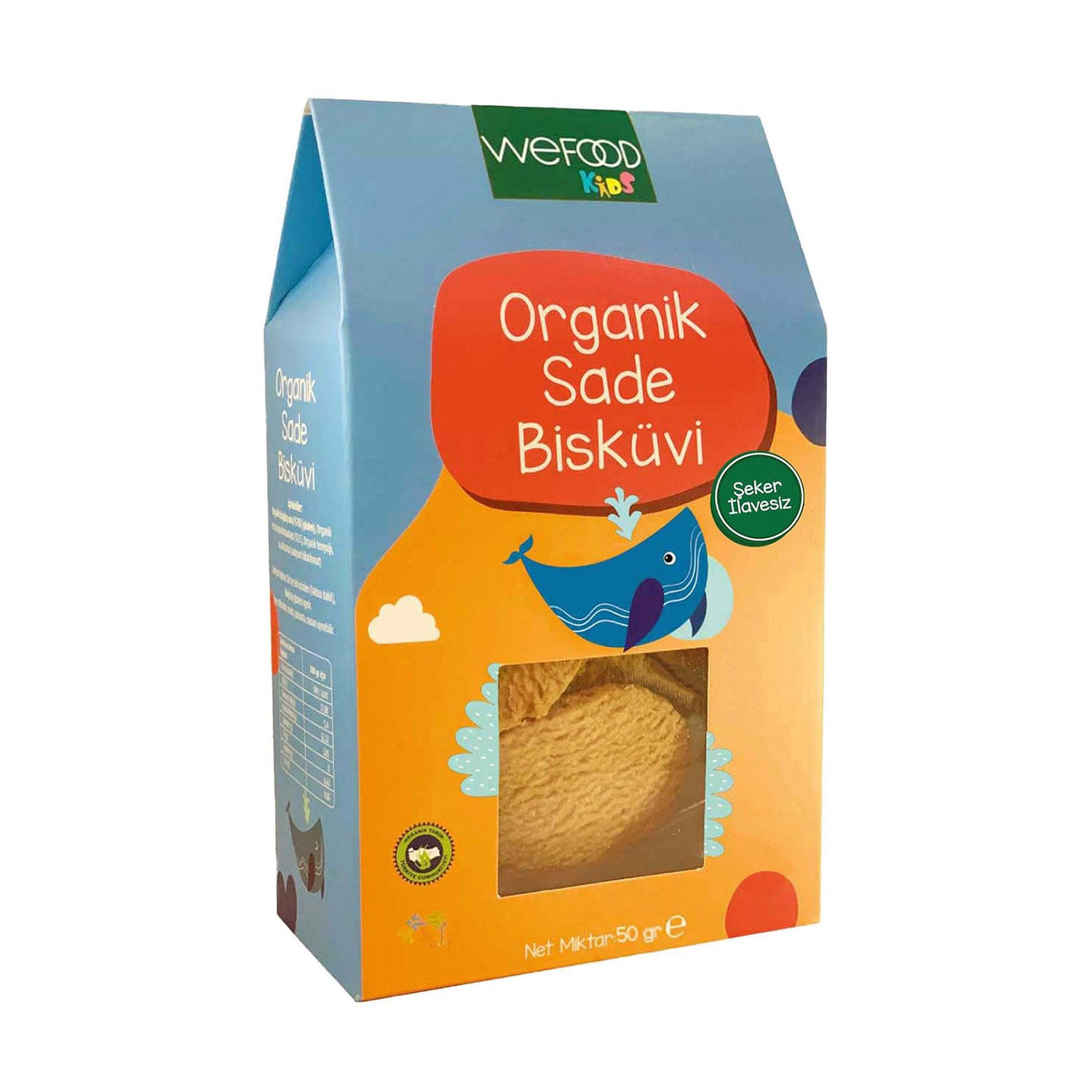 Wefood Kids Organik Sade Bisküvi 50 gr (Tereyağlı)