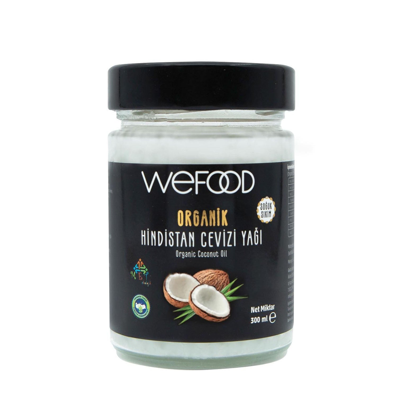 Wefood Organik Hindistan Cevizi Yağı 300 ml (Soğuk Sıkım)