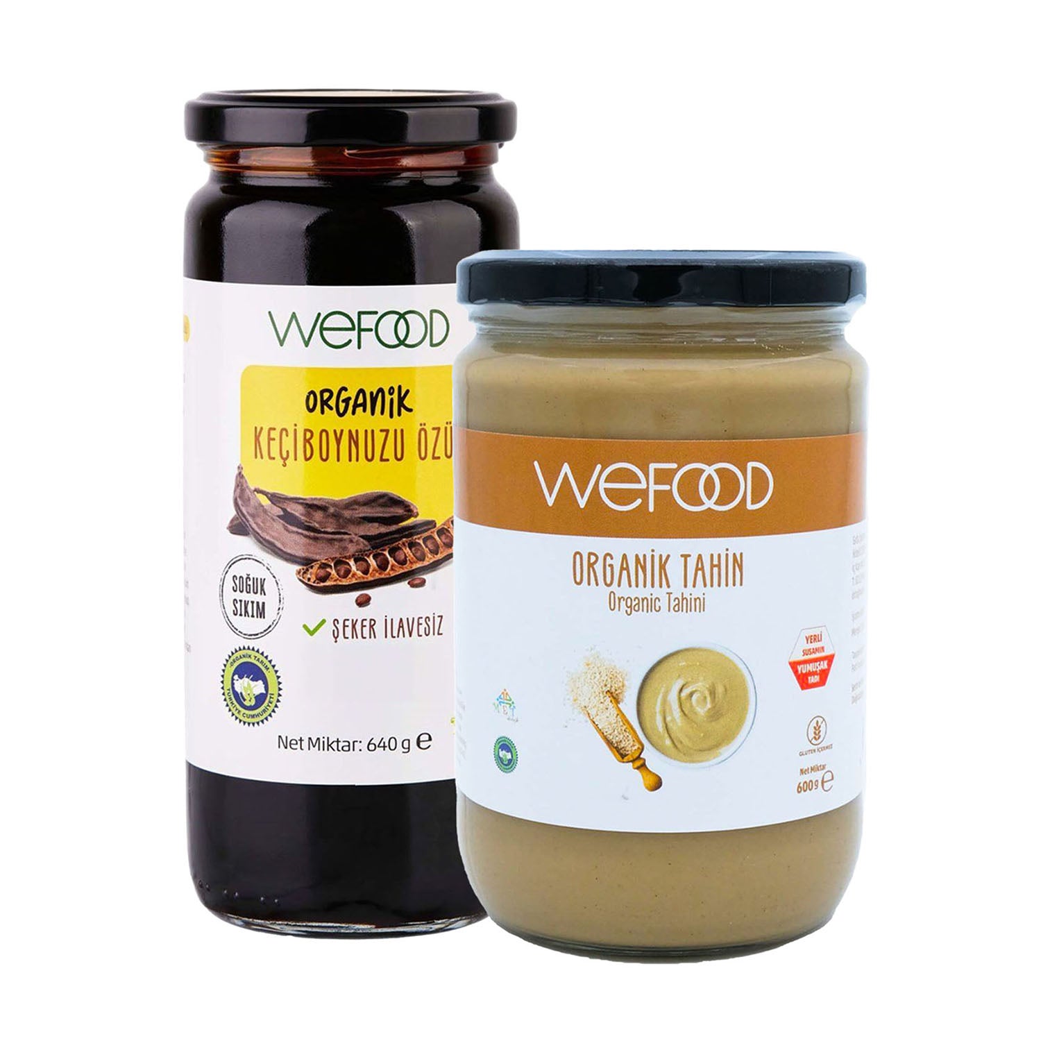 Wefood Organik Tahin 600 gr + Wefood Organik Keçiboynuzu Özü 640 gr