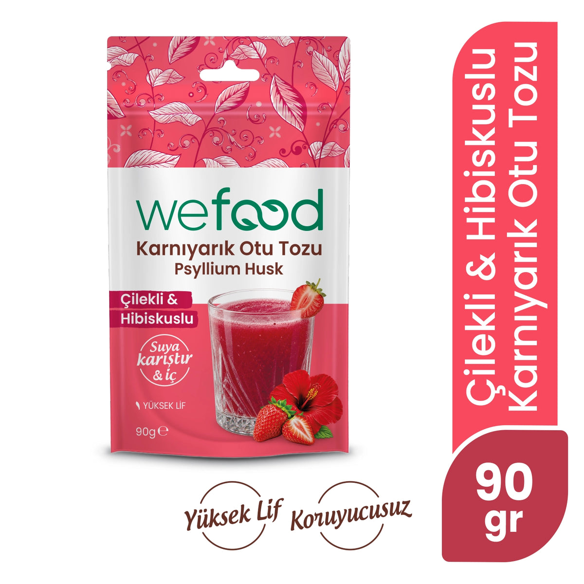 Wefood Hibiskus & Çilekli Karnıyarık Otu Tozu 90 g