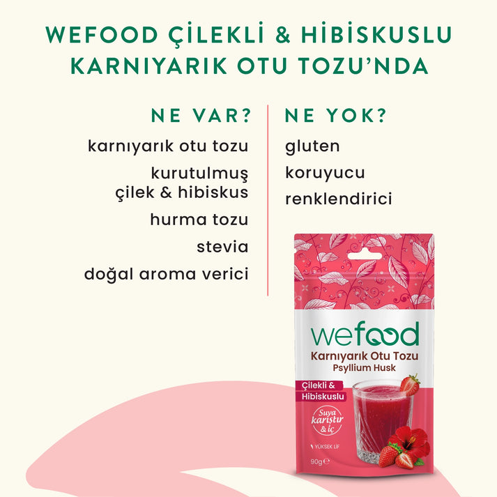 Wefood Hibiskus & Çilekli Karnıyarık Otu Tozu 90 g 2'li