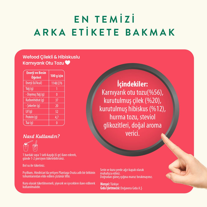 Wefood Hibiskus & Çilekli Karnıyarık Otu Tozu 90 g