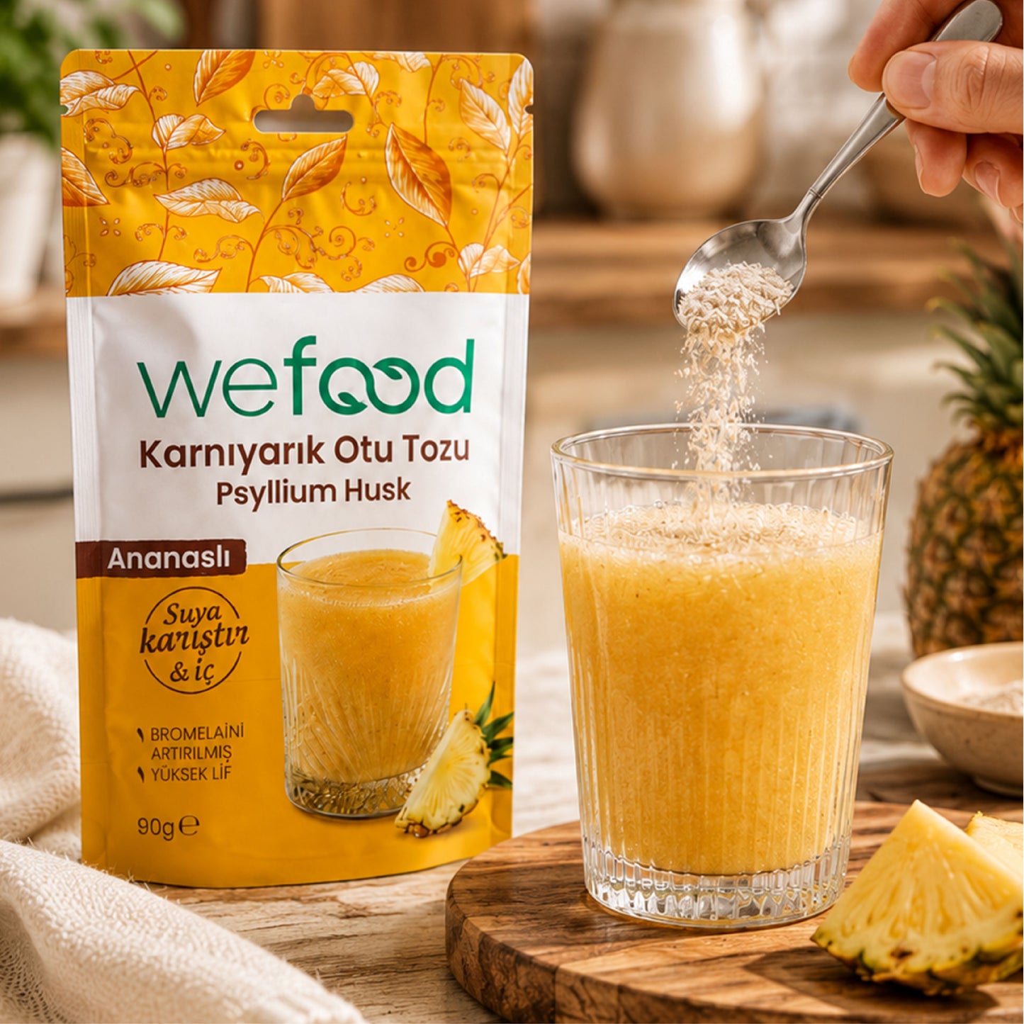 Wefood Ananaslı Karnıyarık Otu (Psyllium) Tozu 90 g